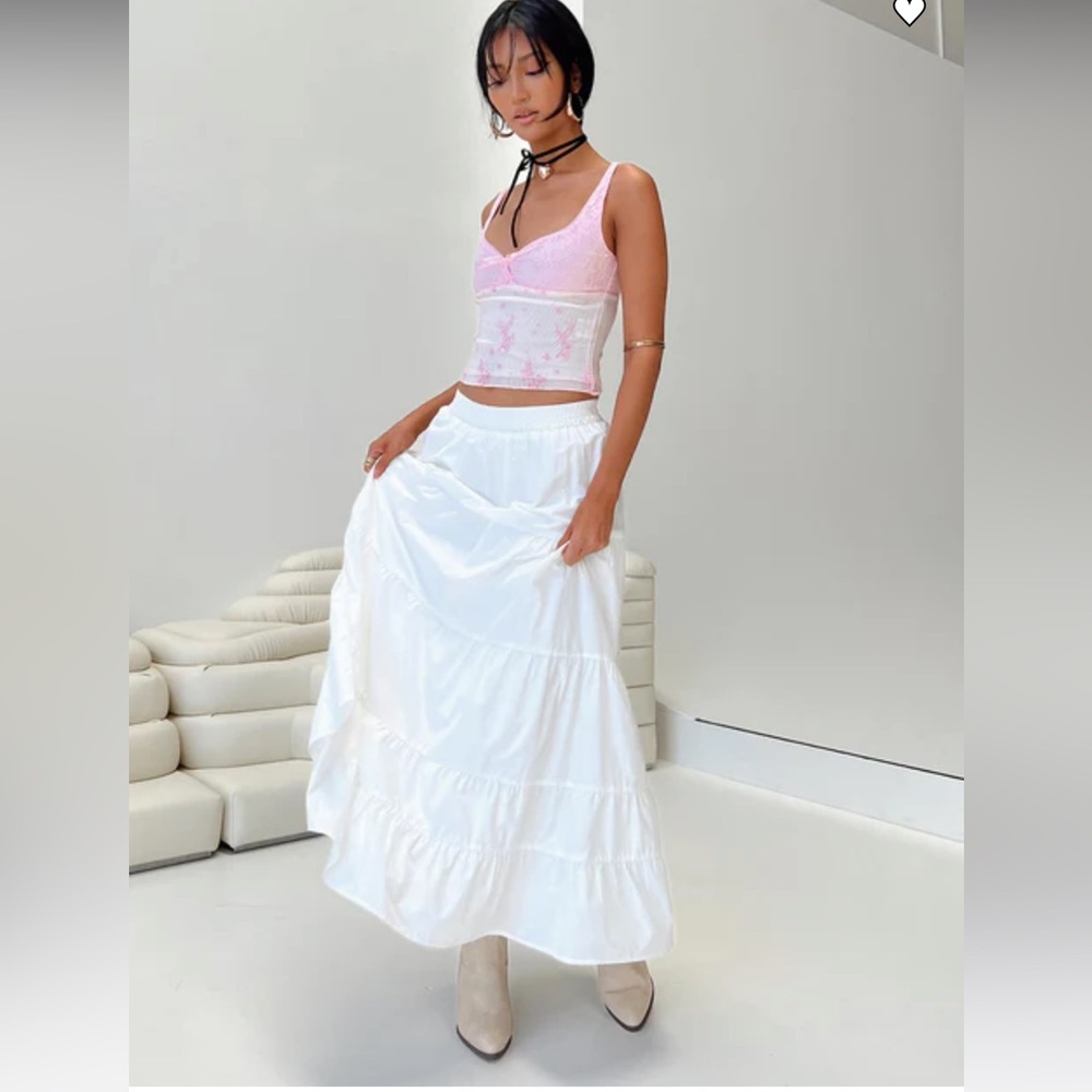 NWT Princess Polly Garden Party Maxi Skirt White